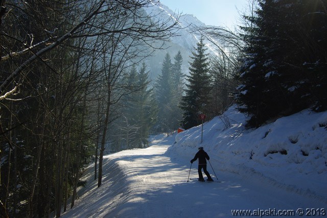 Lay Gorge red run, Les Contamines Montjoie