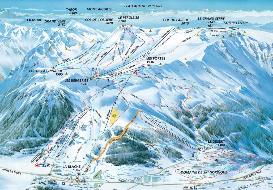 Alpe du Grand Serre plan des pistes