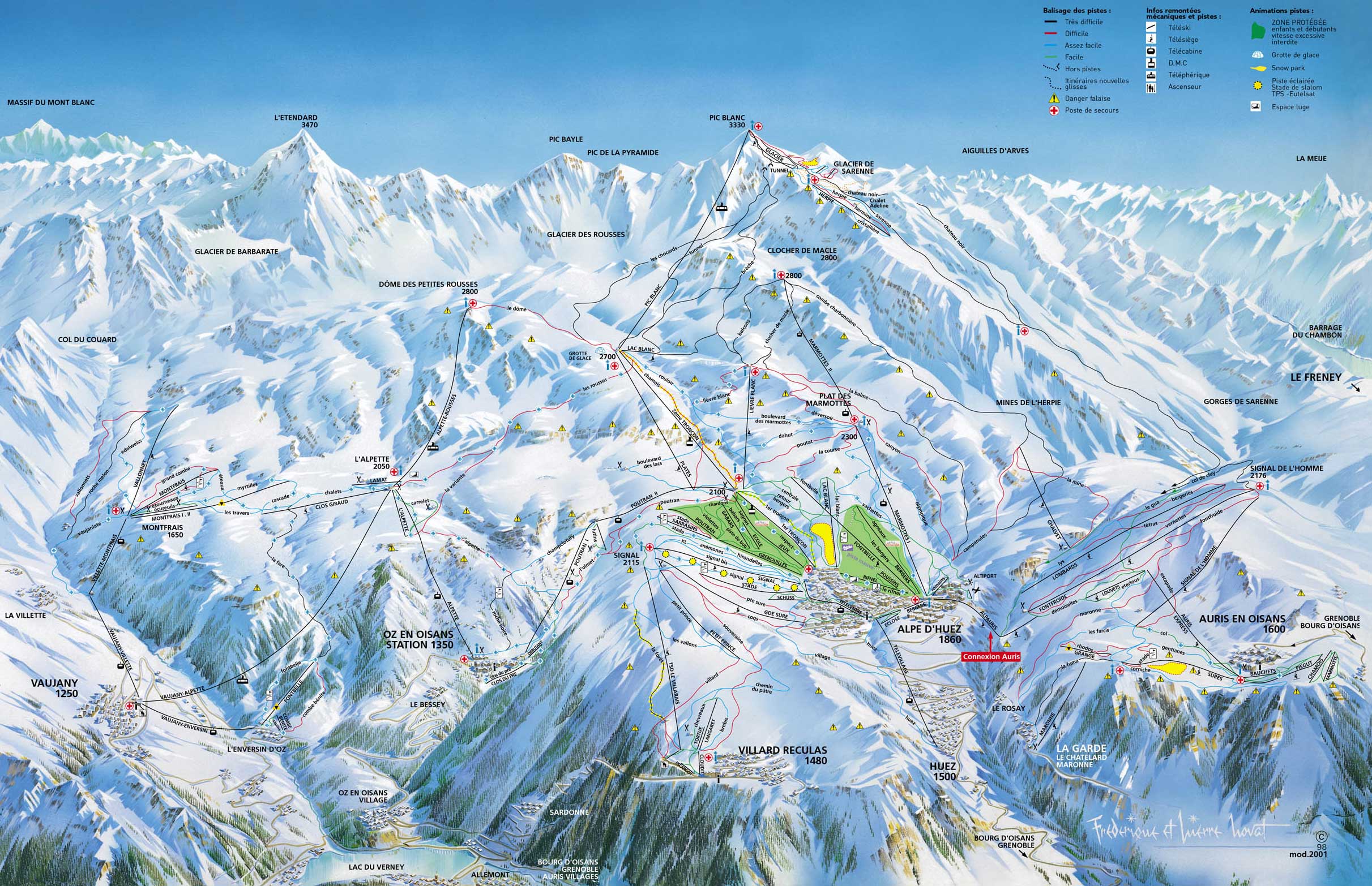 Oz-Vaujany piste map