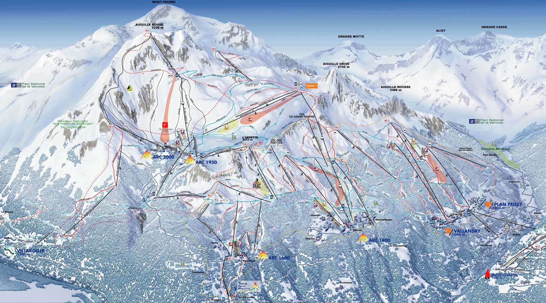 Peisey-Vallandry plan des pistes