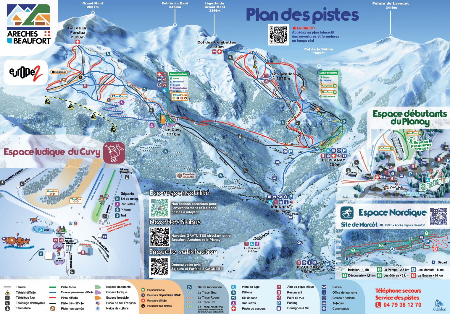 Arêches-Beaufort plan des pistes