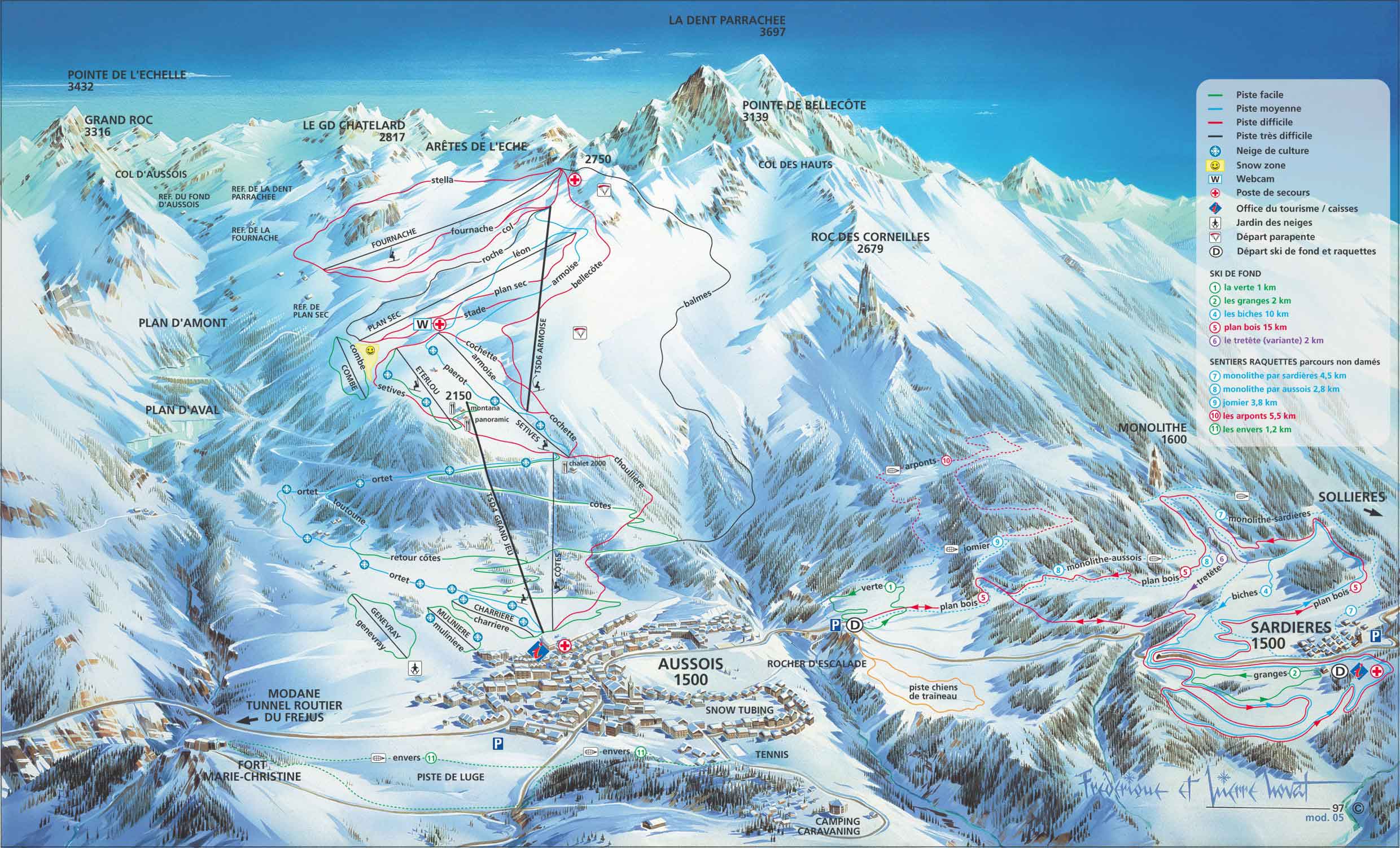 Aussois piste map