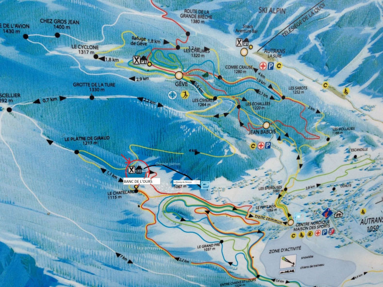 Autrans plan des pistes de ski de fond