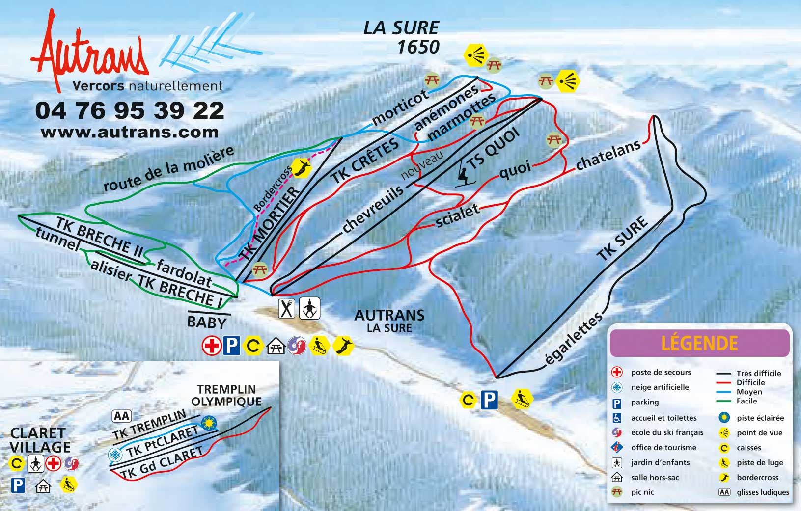 Autrans plan des pistes