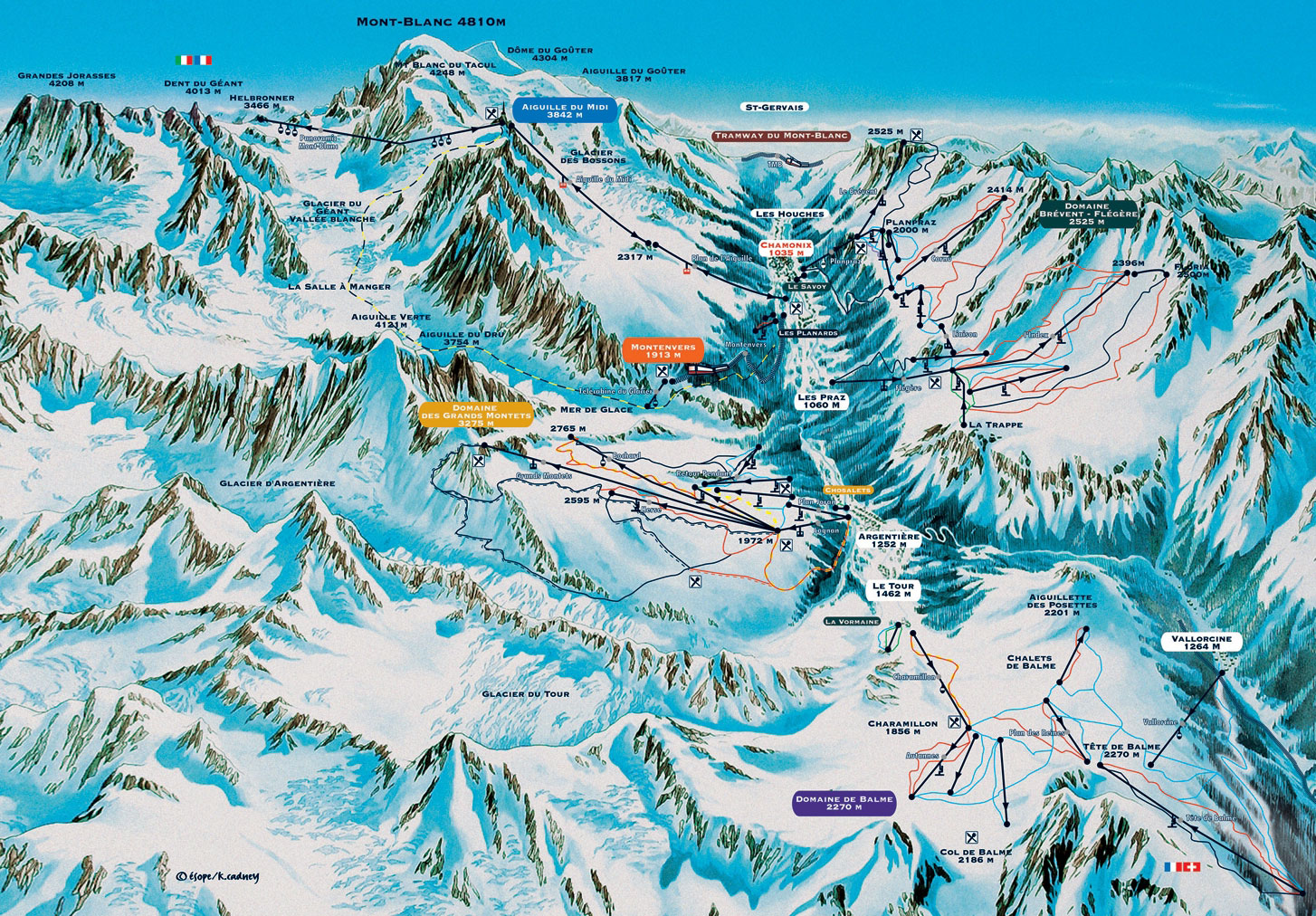 Chamonix Mont Blanc Plan Des Pistes Alpski
