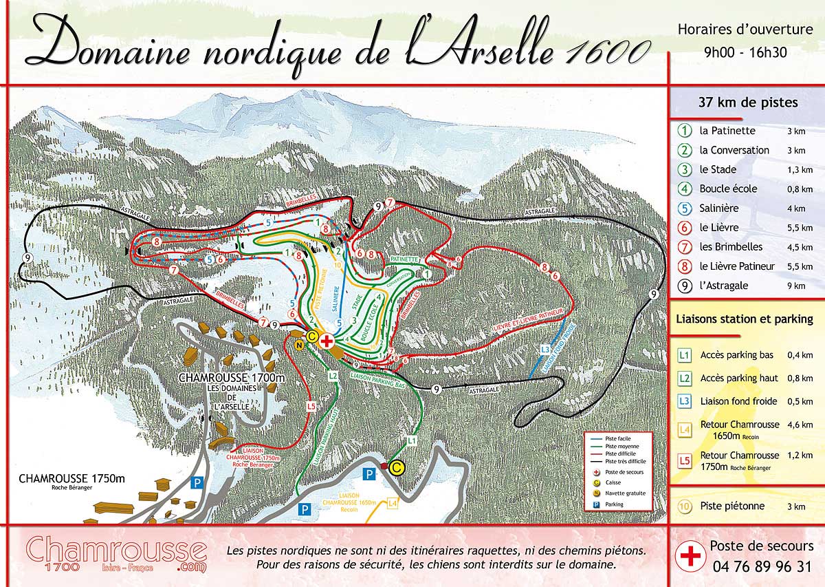 Chamrousse cross-country skiing piste map