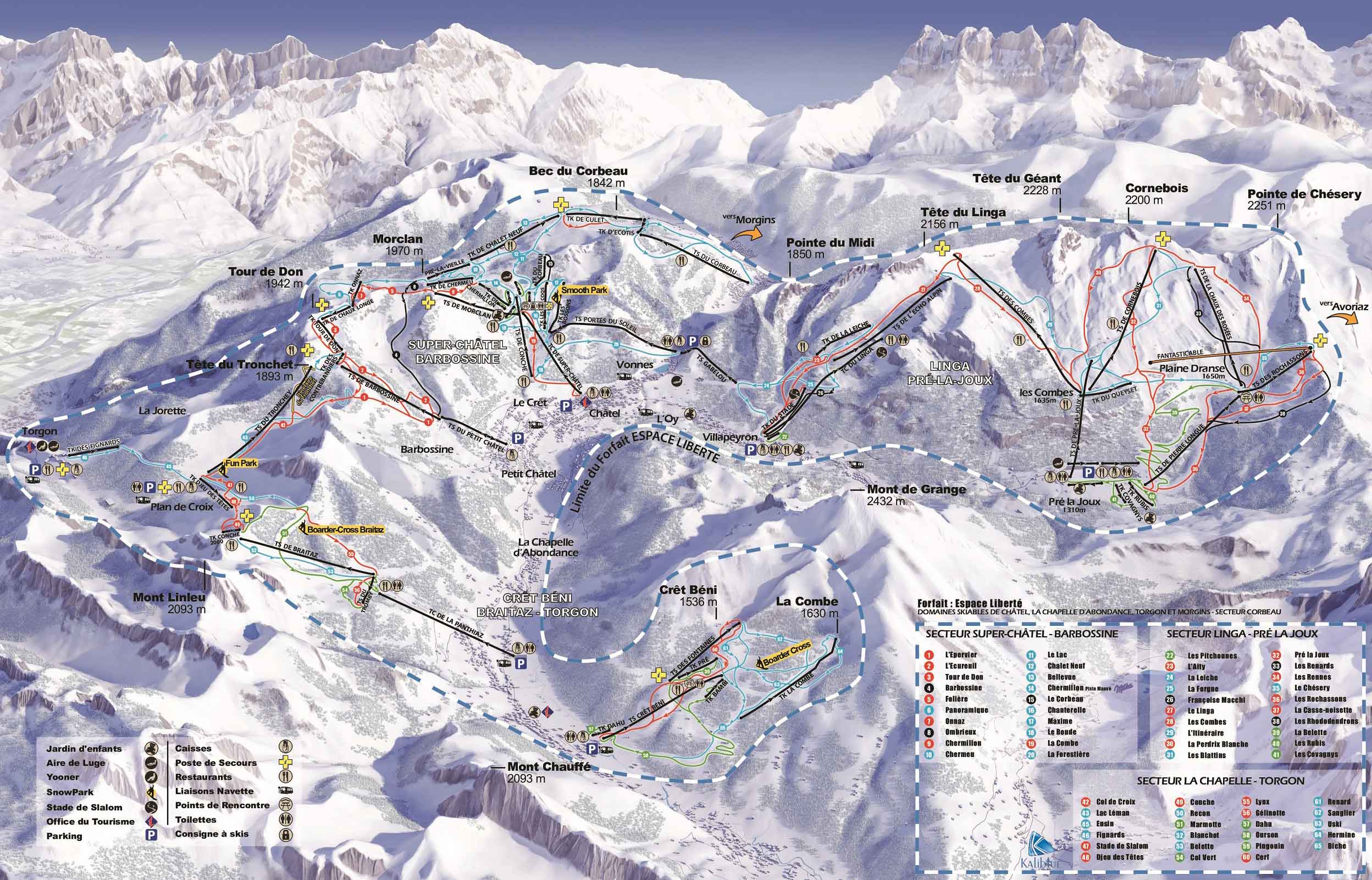 Châtel plan des pistes