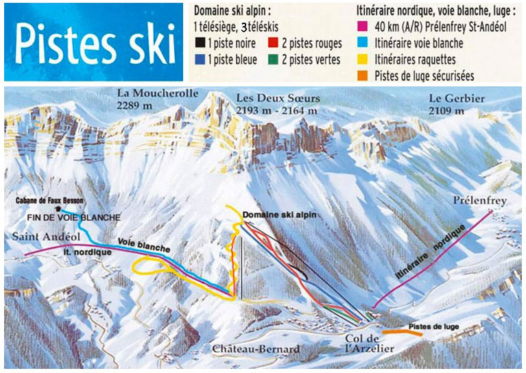 Col de l'Arzelier plan des pistes