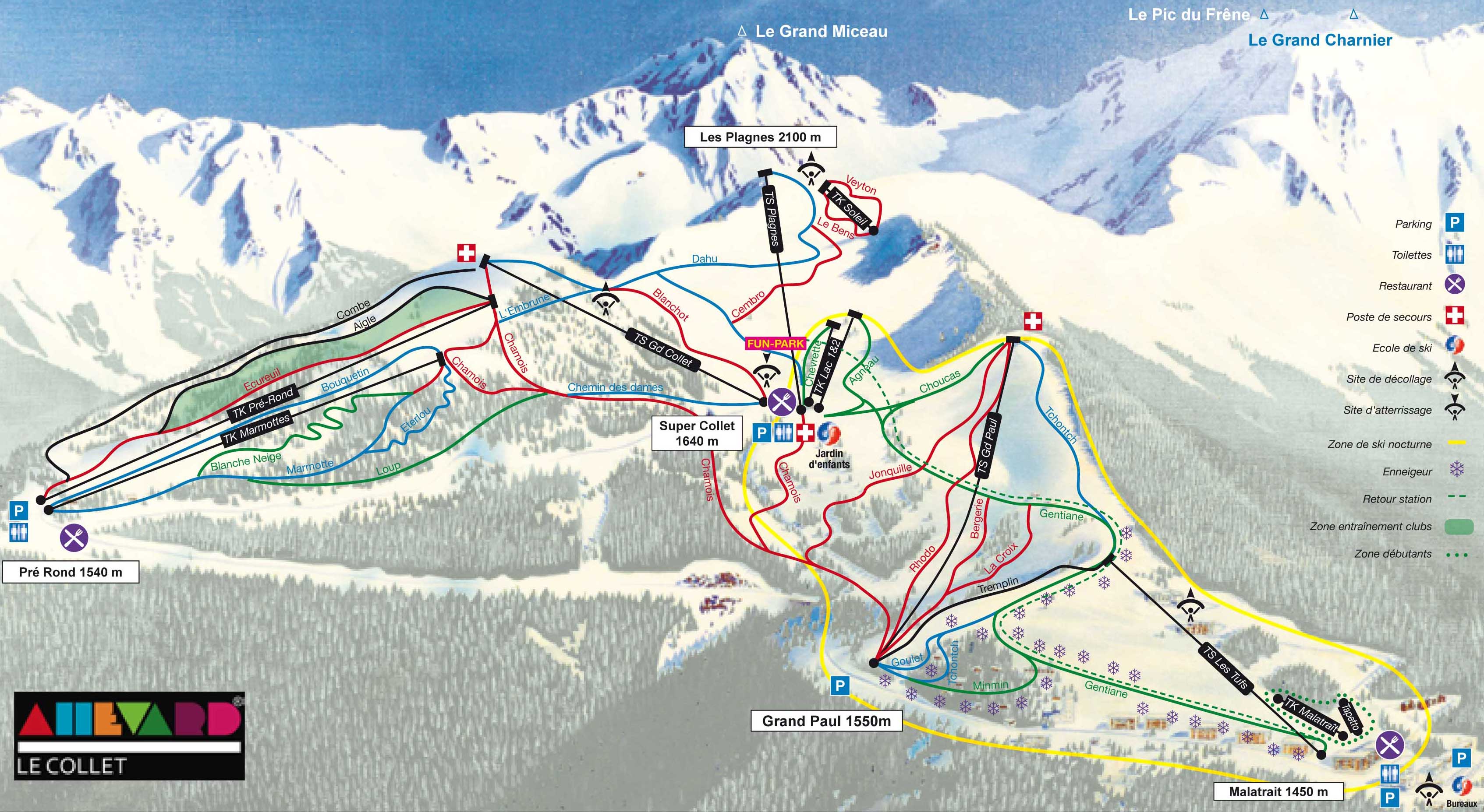 Le Collet d'Allevard piste map