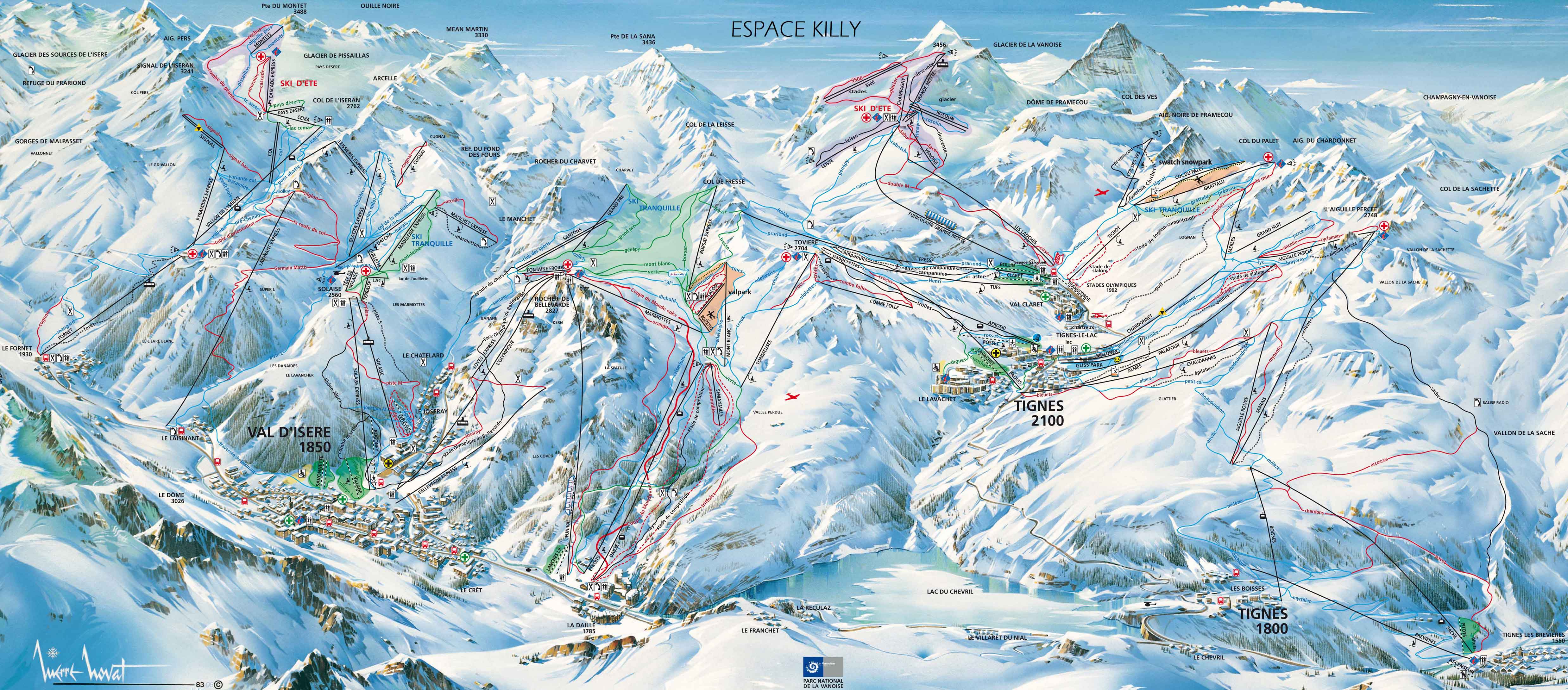 Tignes piste map