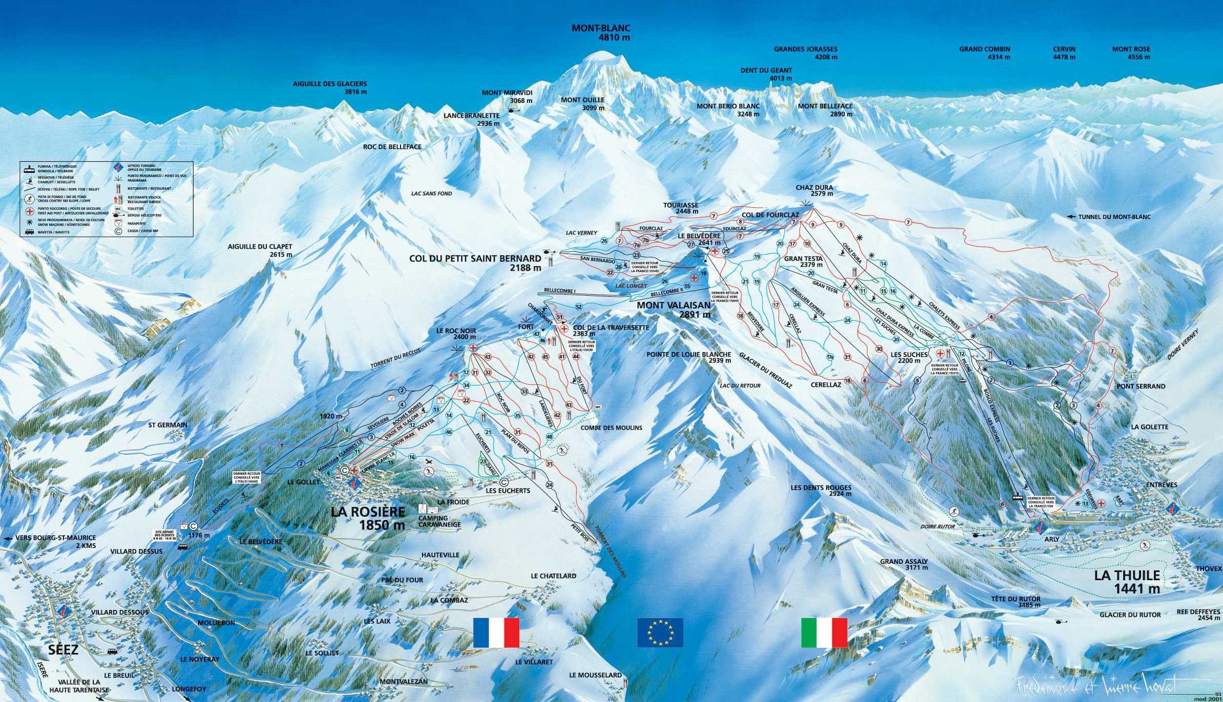 La Rosière piste map