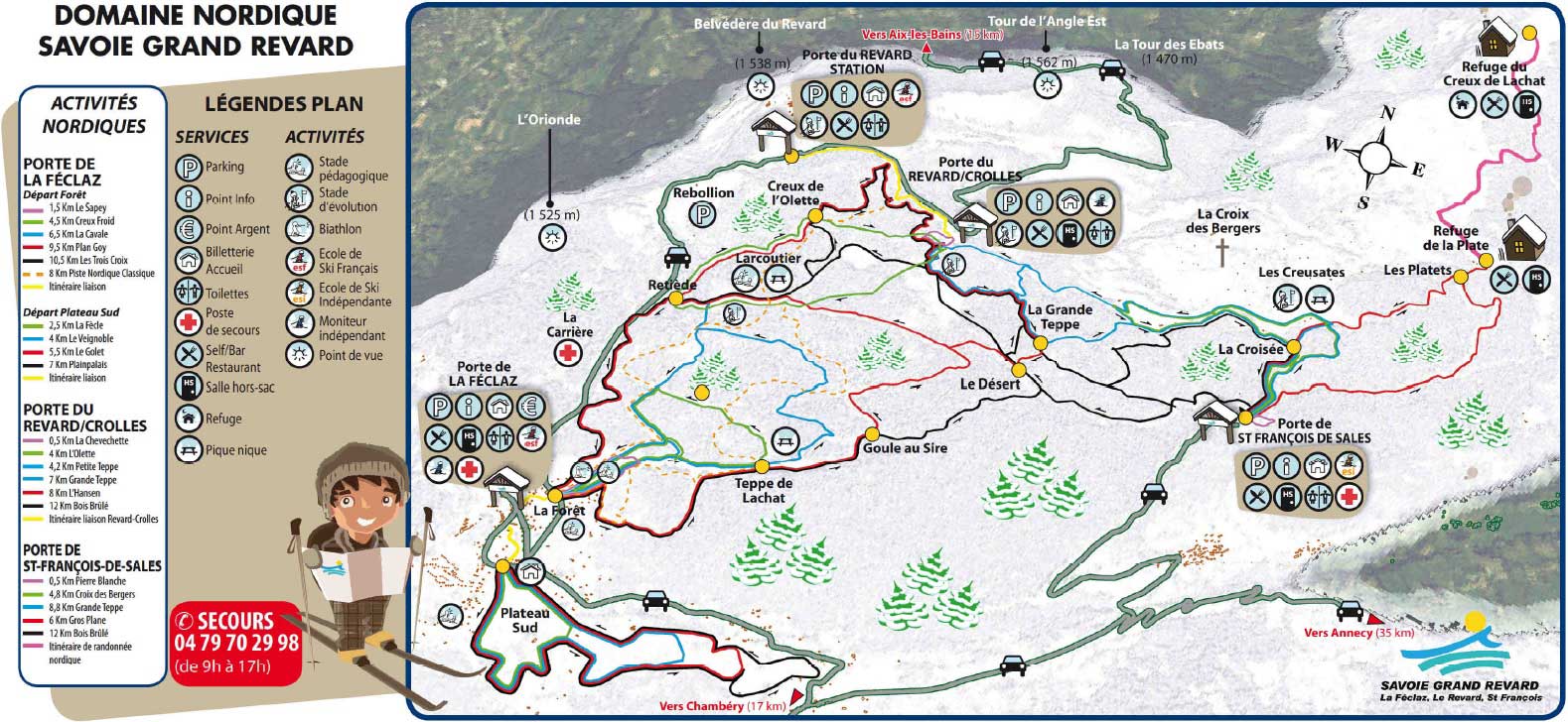 Le Revard plan des pistes de ski de fond