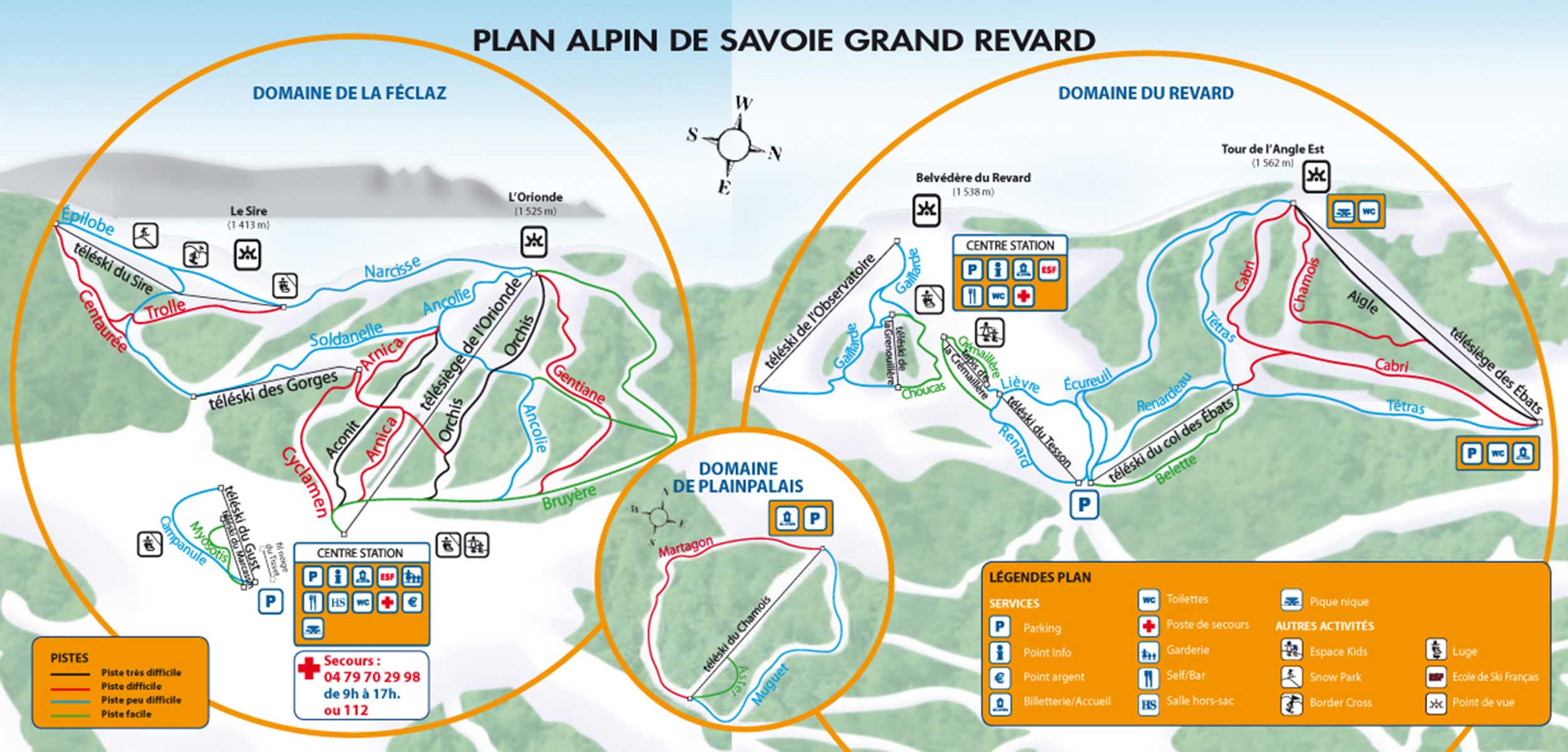 Le Revard piste map