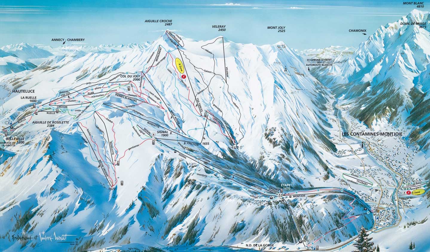 Les Contamines Montjoie piste map