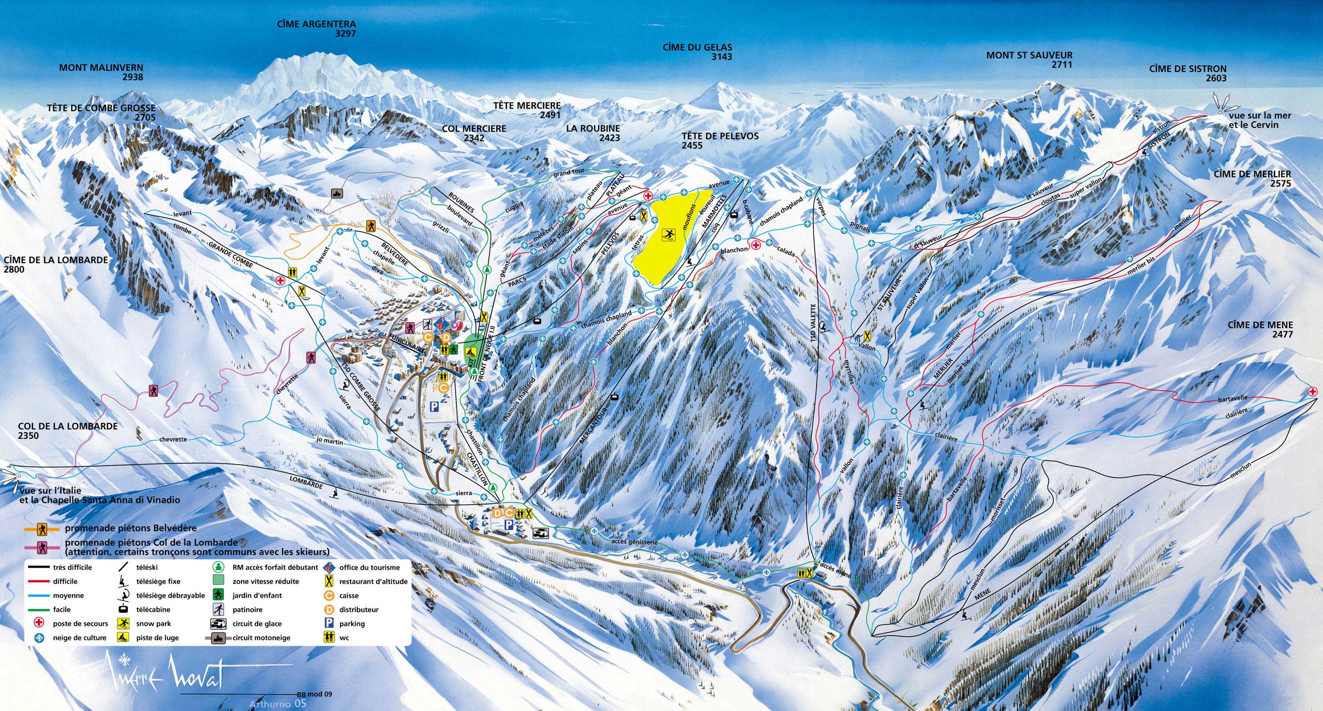 Isola 2000 piste map