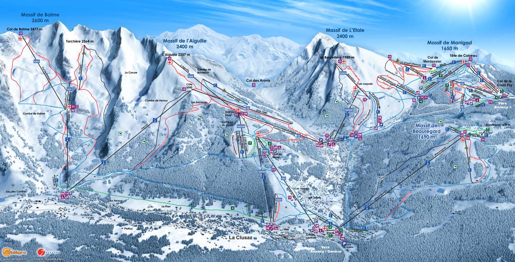 La Clusaz piste map