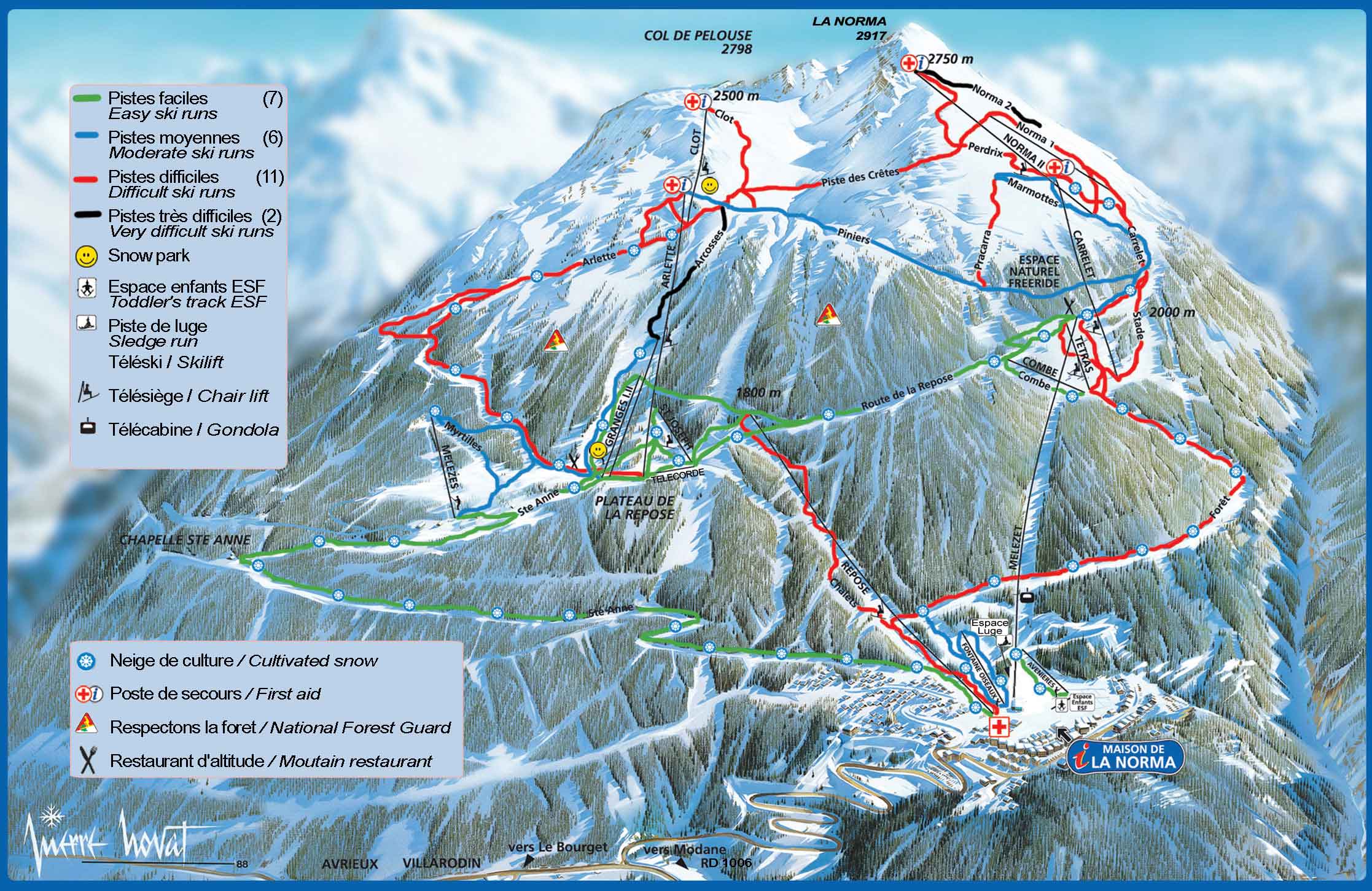 La Norma plan des pistes