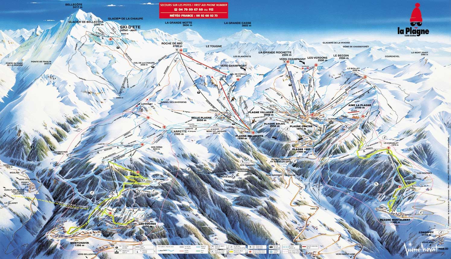 La Plagne plan des pistes