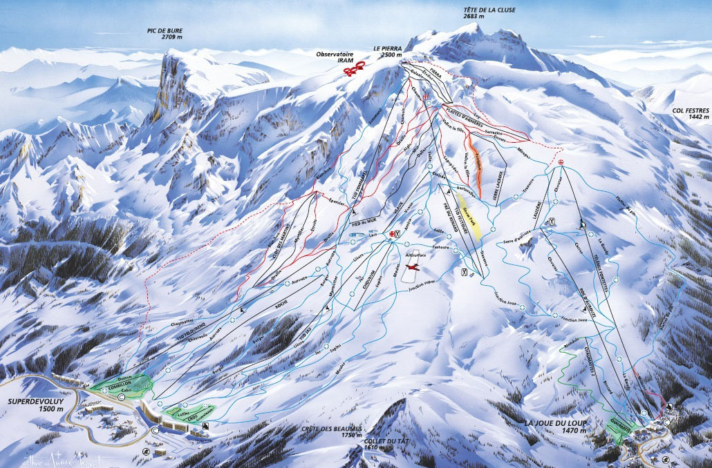 Le Dévoluy plan des pistes