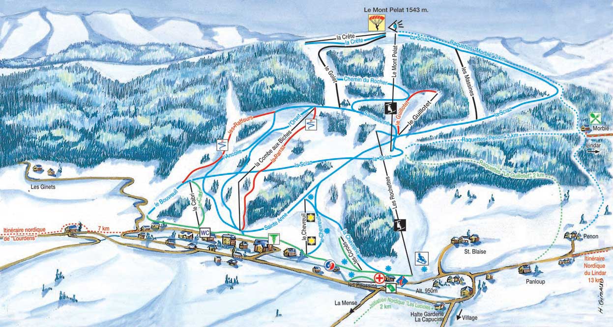 Les Aillons piste map