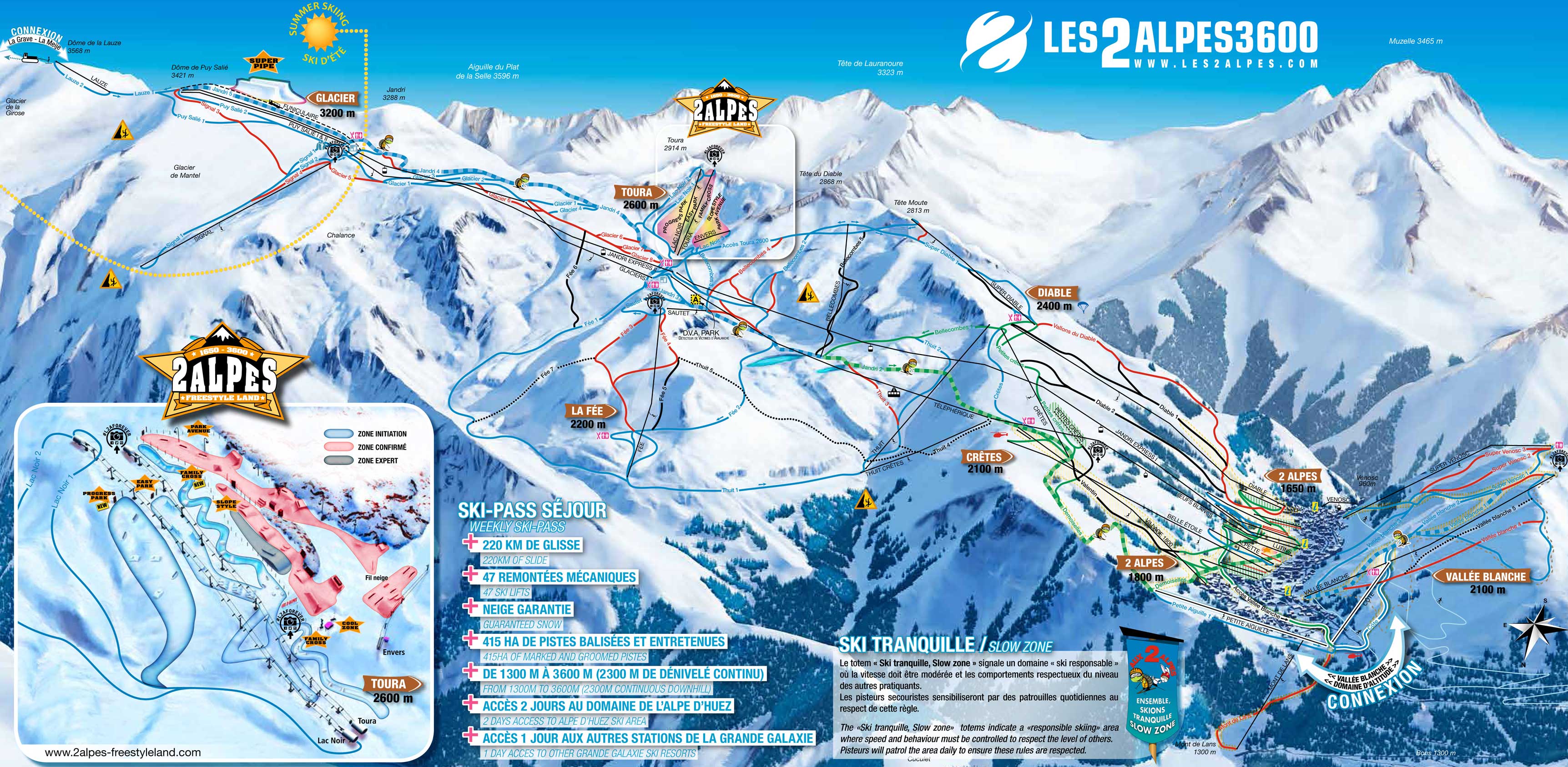 Les 2 Alpes plan des pistes