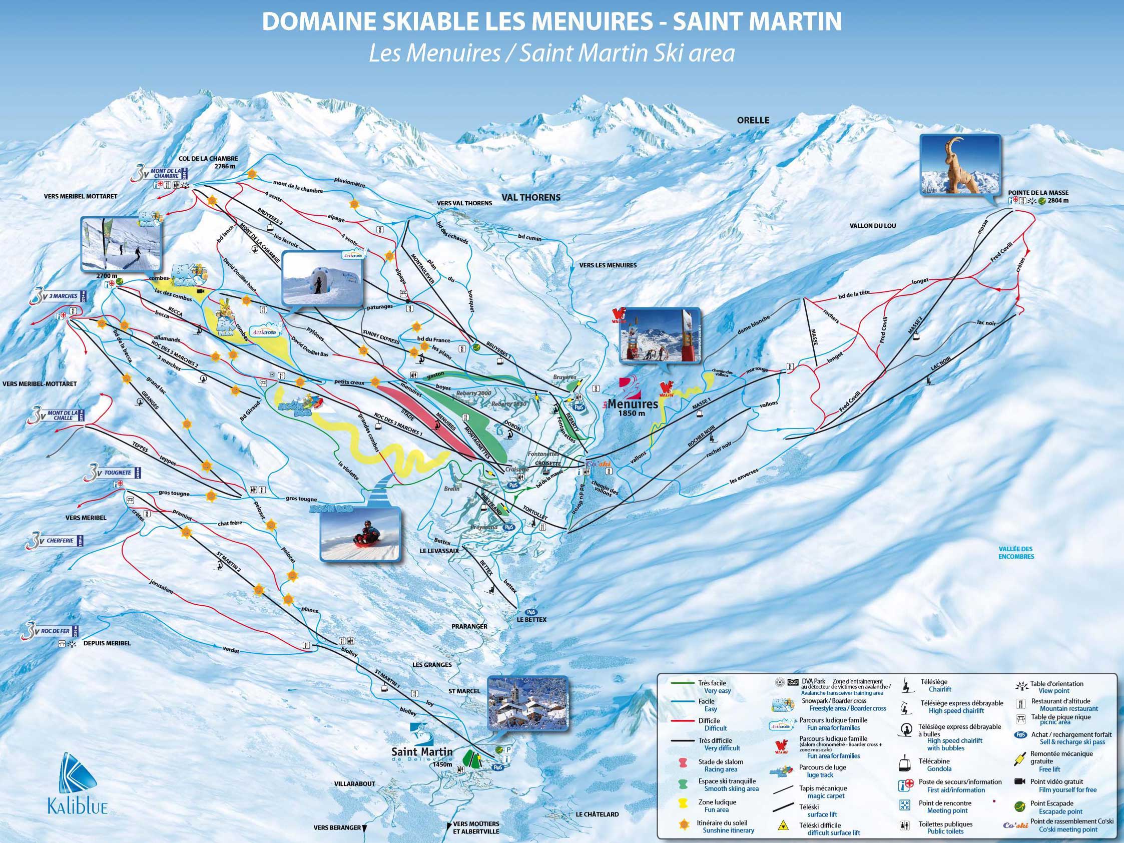Les Menuires Piste Map Alpski