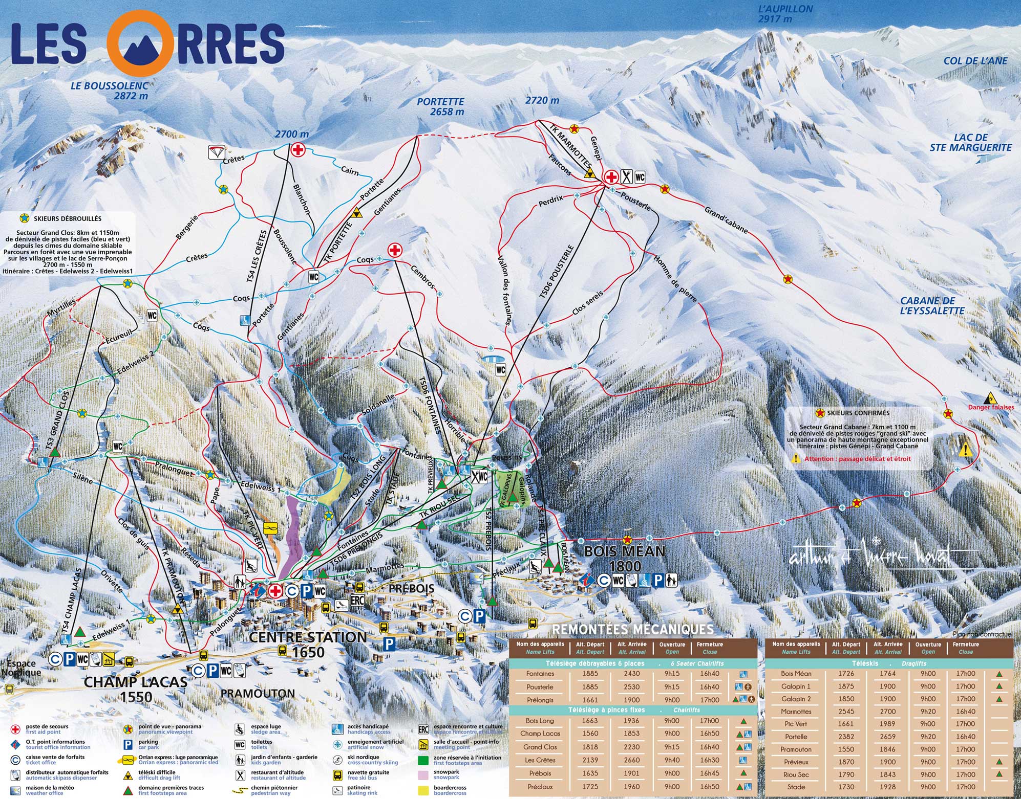 Les Orres piste map