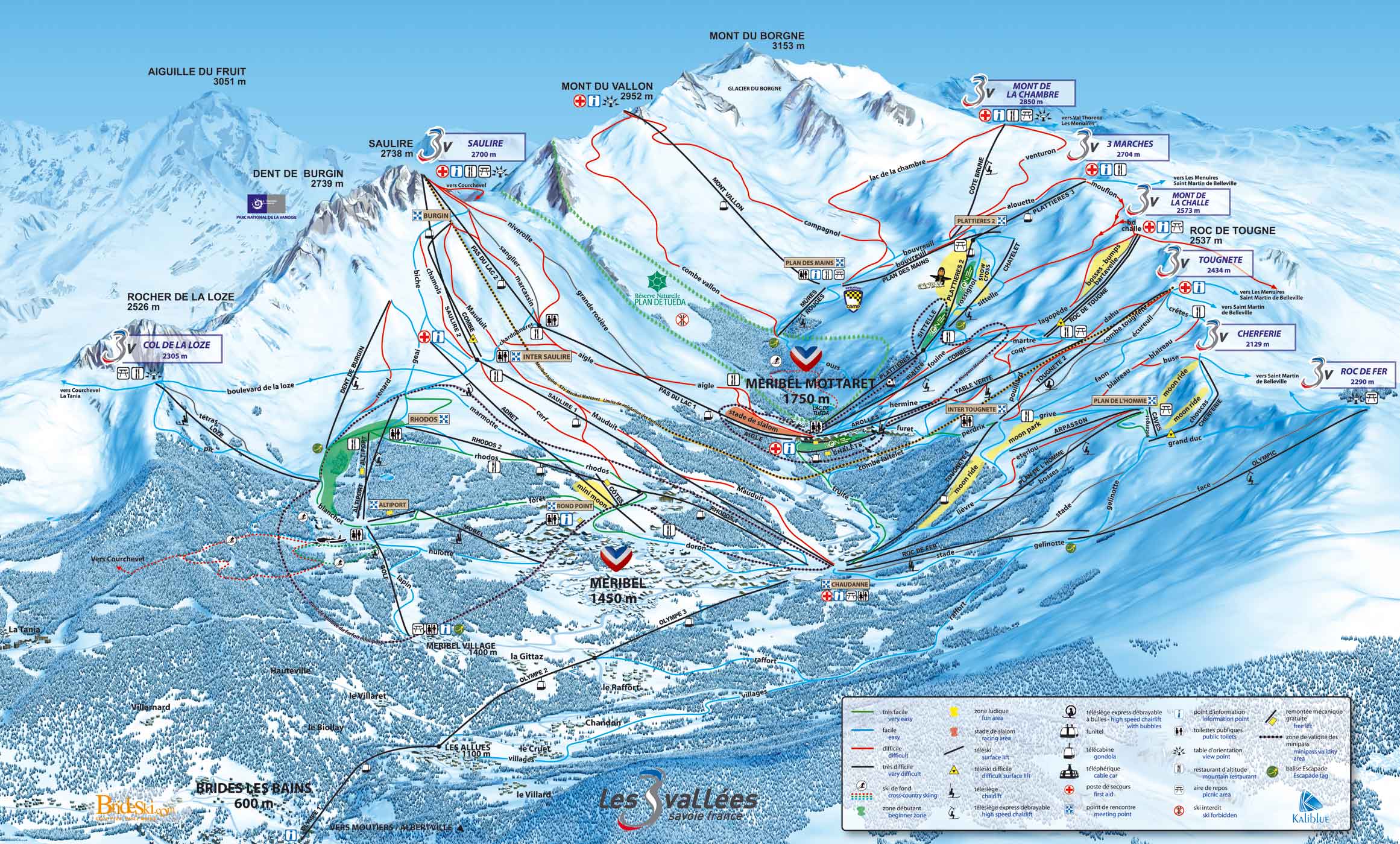 Méribel piste map