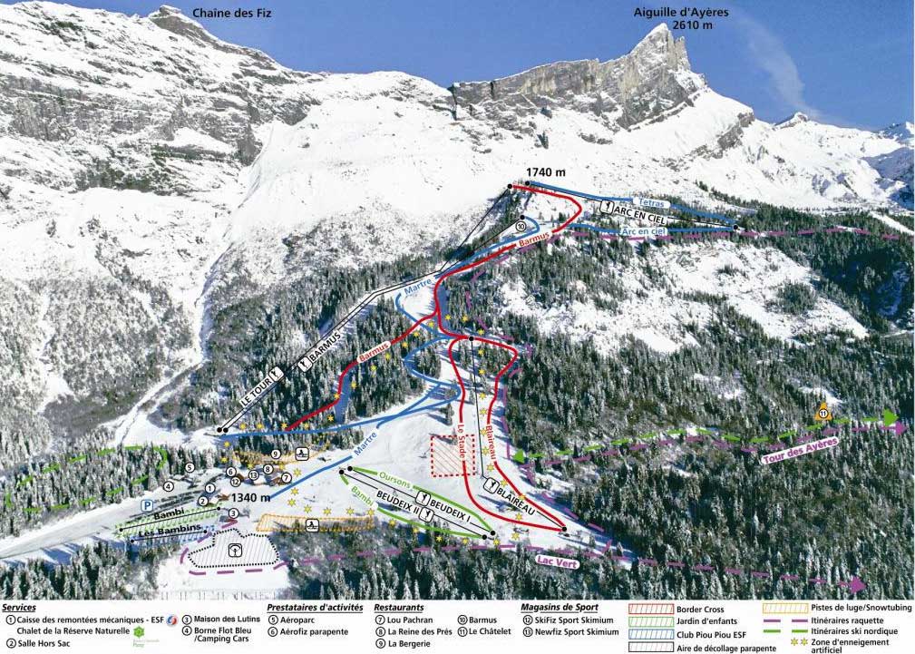 Passy Plaine Joux plan des pistes