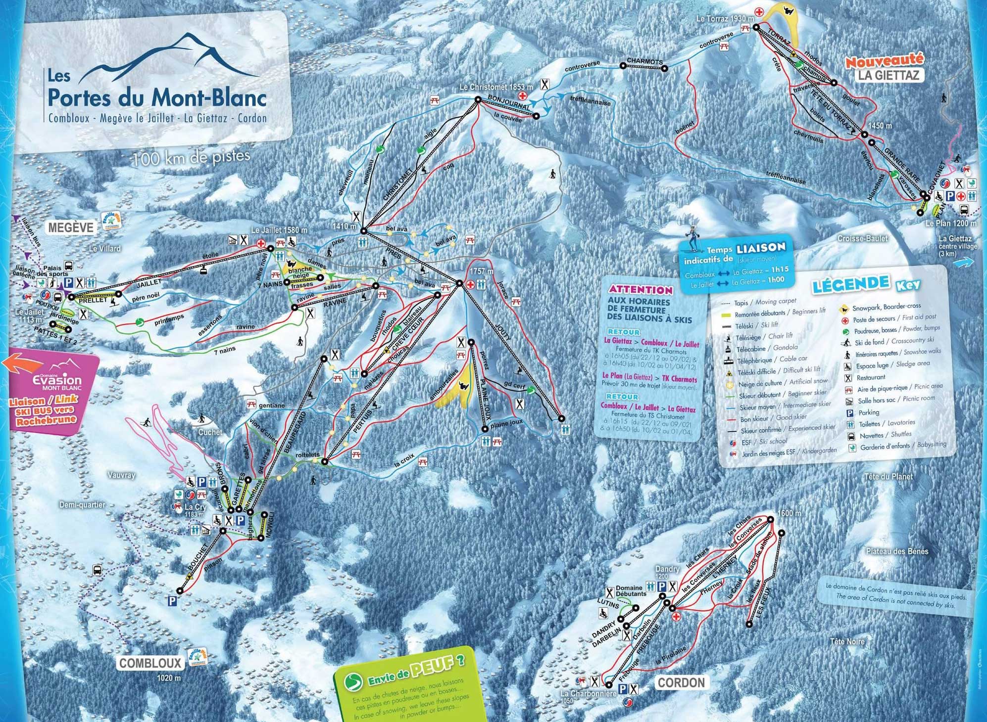 Combloux piste map