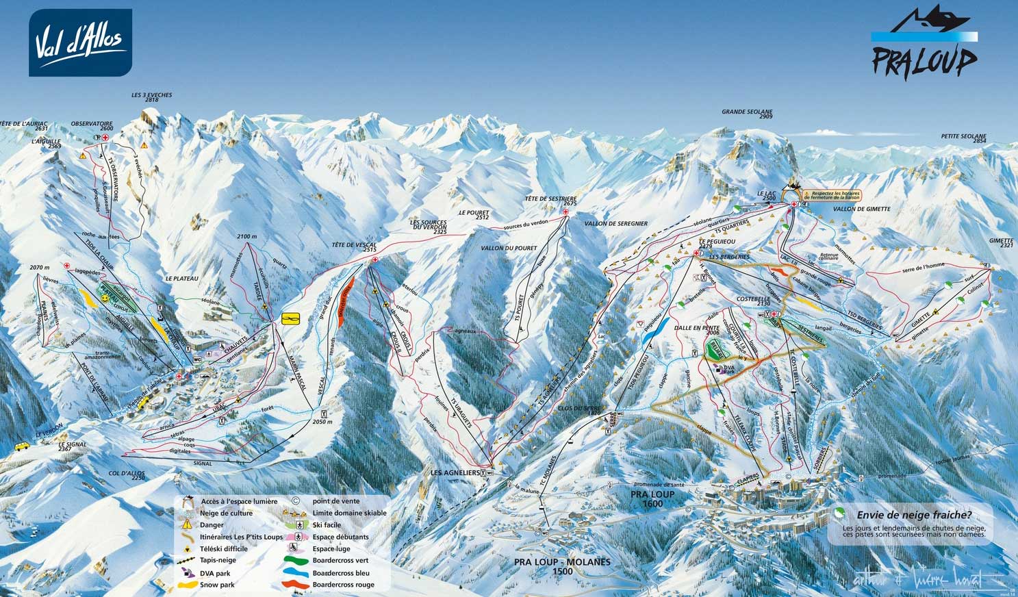 Val d'Allos La Foux piste map