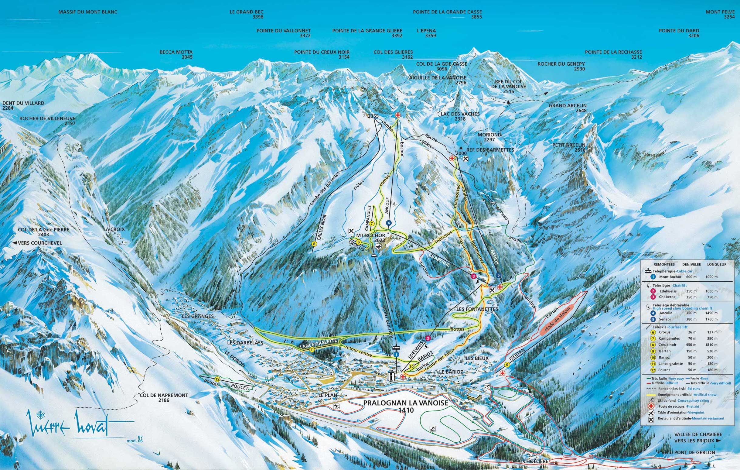 Pralognan la Vanoise plan des pistes