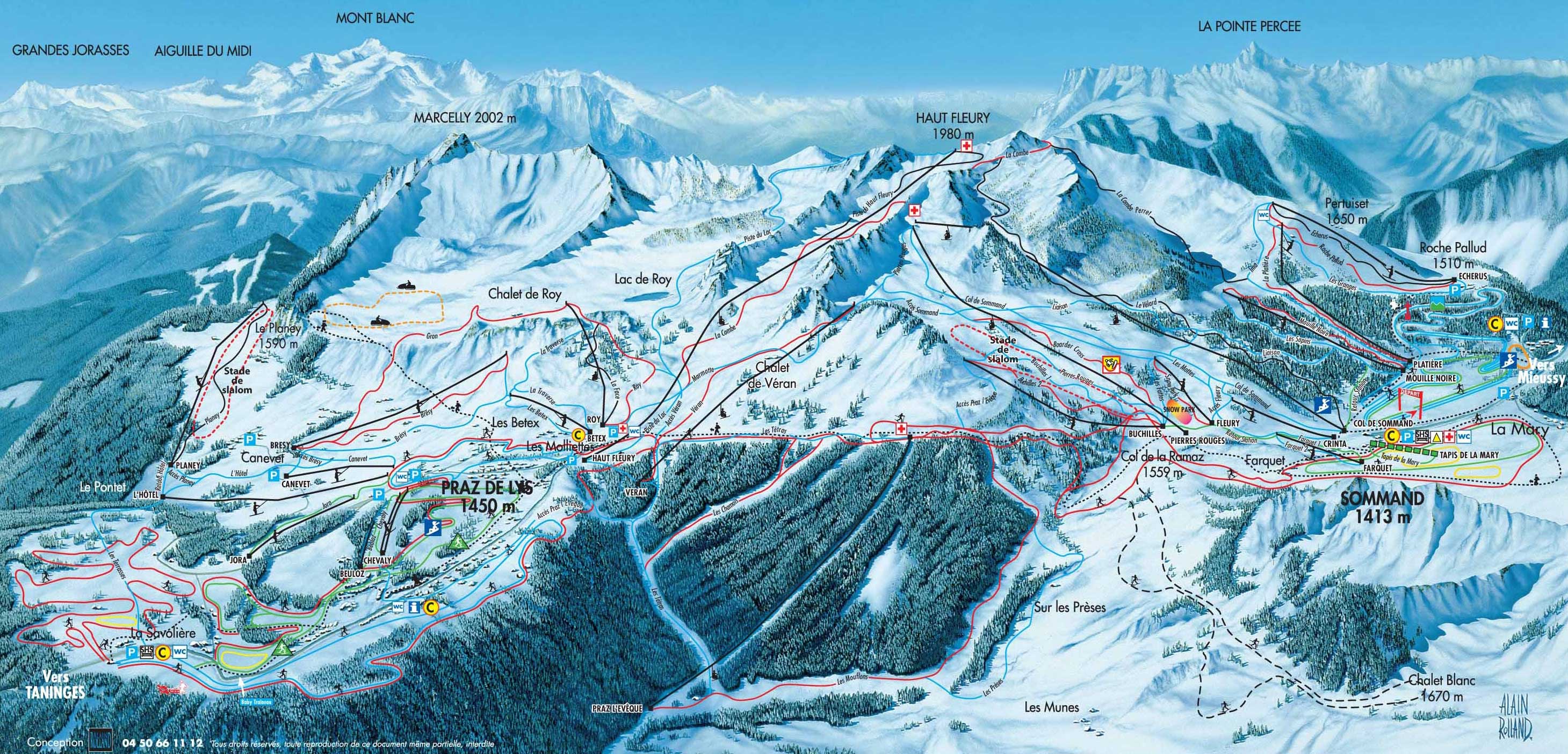 Praz de Lys-Sommand plan des pistes