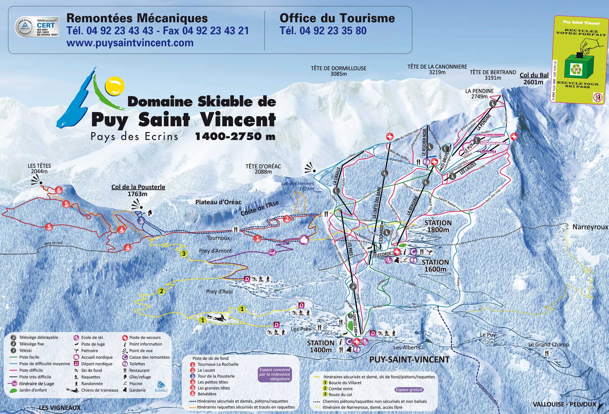 Puy Saint Vincent plan des pistes