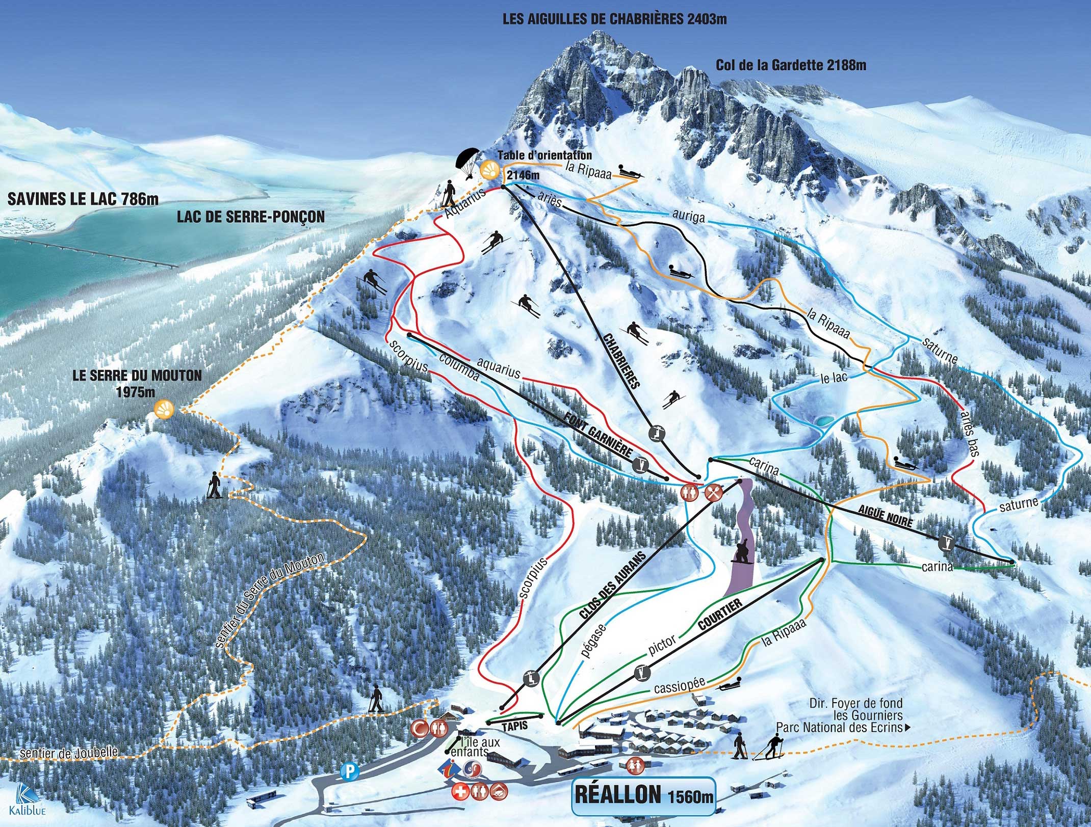 Réallon piste map