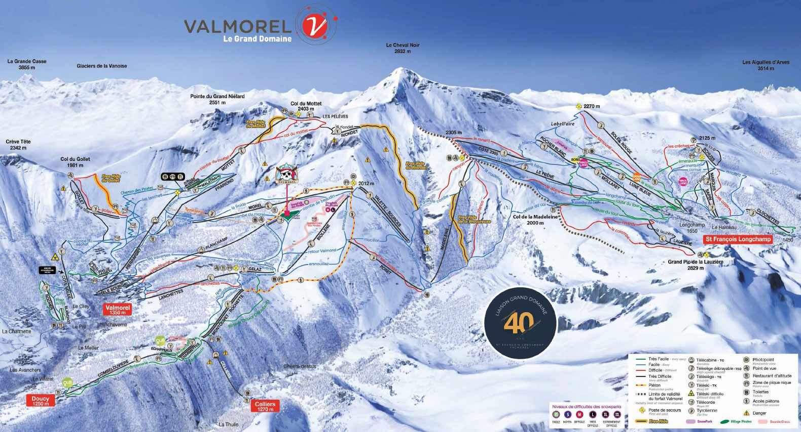 Saint François Longchamp piste map