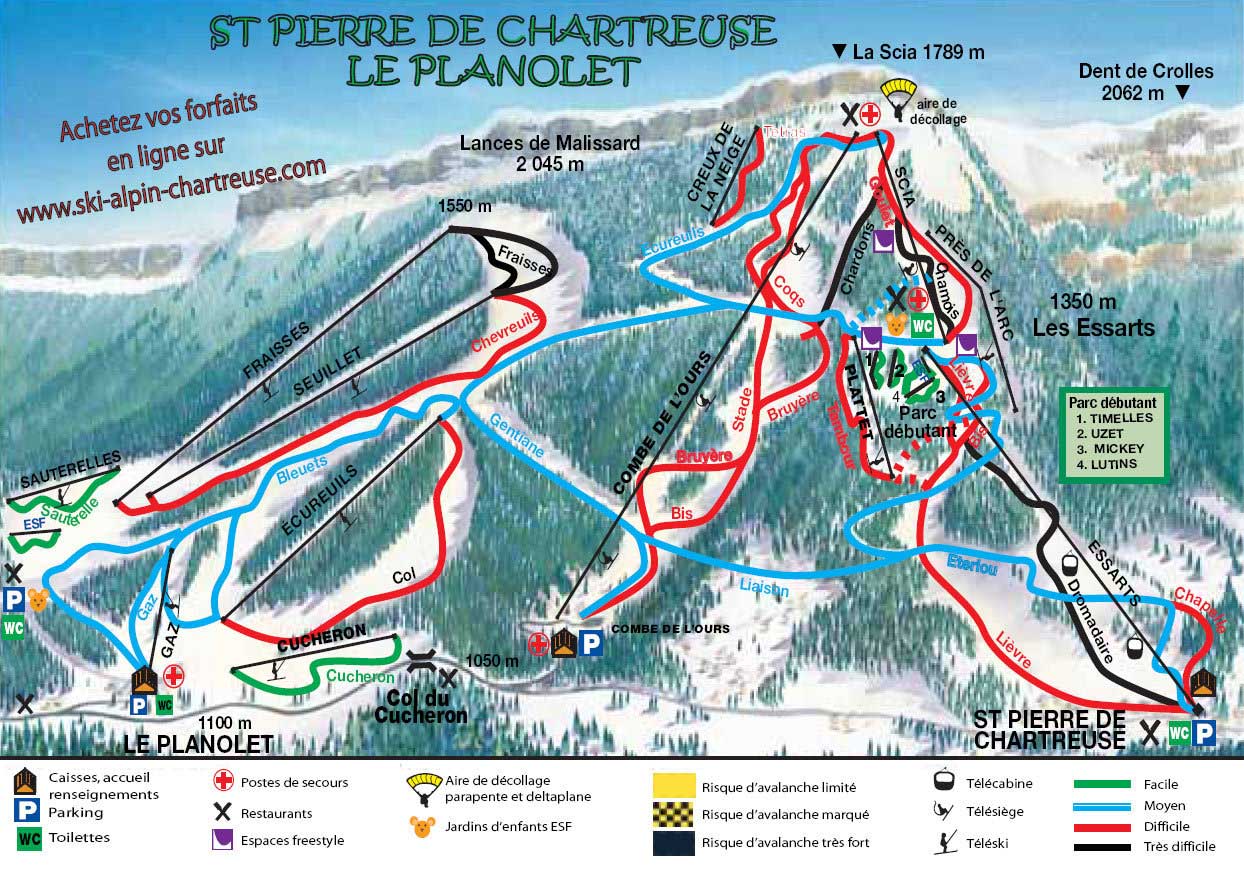 Saint-Pierre de Chartreuse plan des pistes