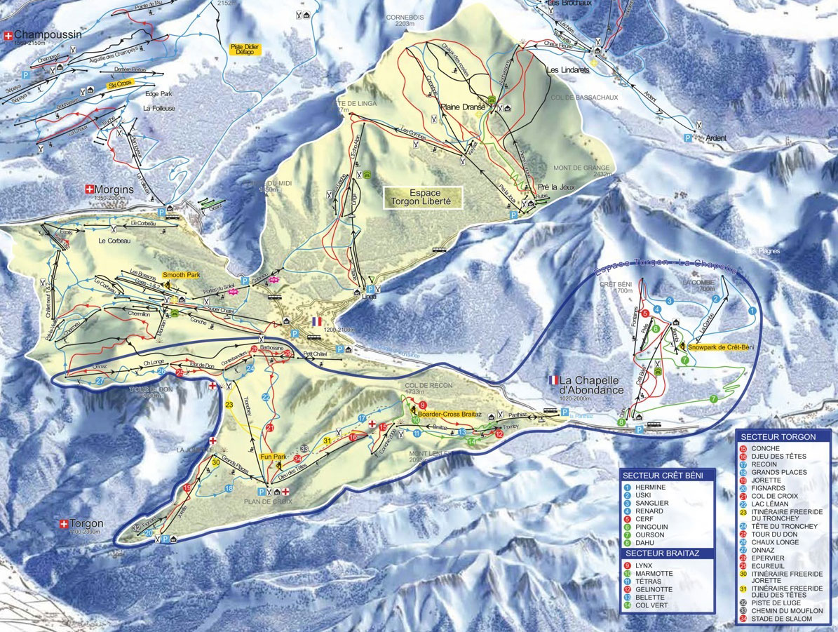 Torgon piste map