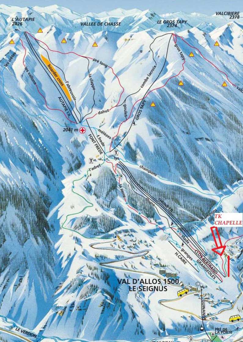 Val d'Allos Seignus piste map