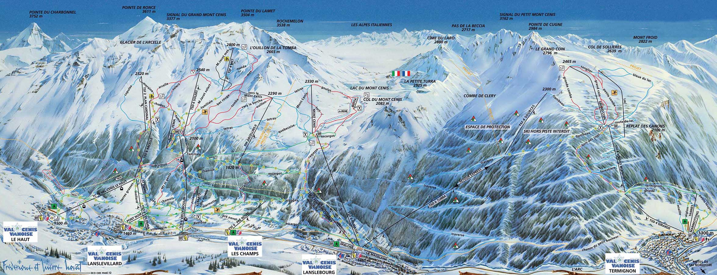 Val Cenis plan des pistes