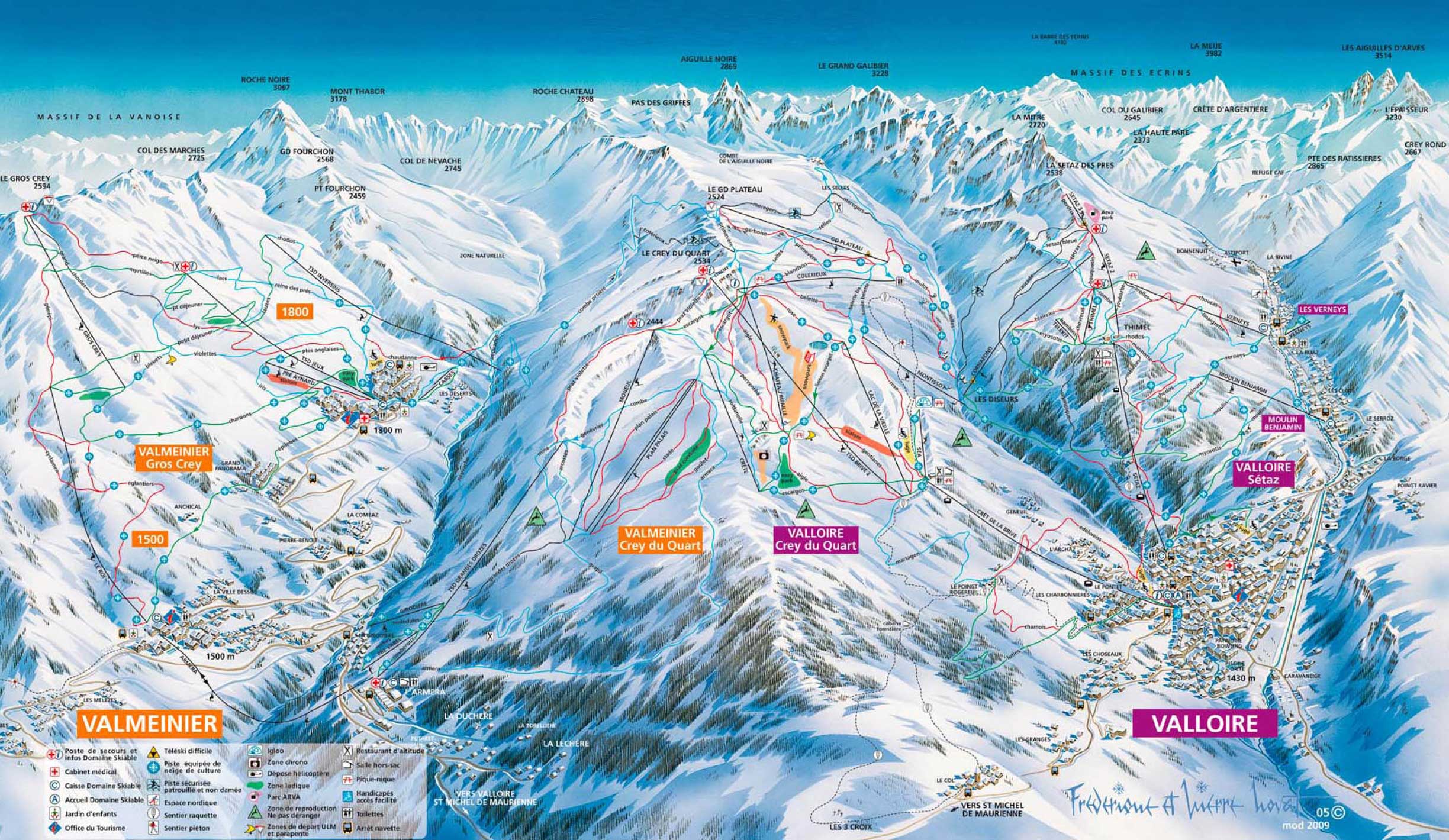 Valloire plan des pistes