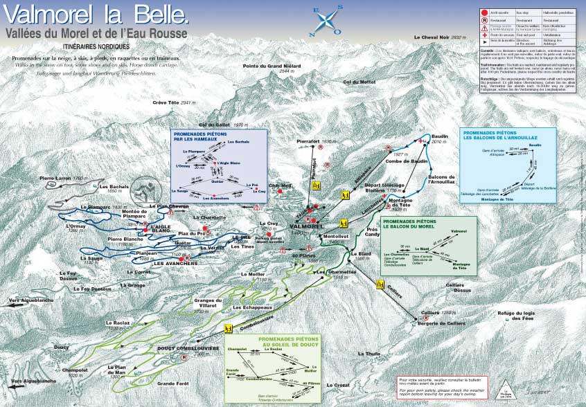 Valmorel plan des pistes de ski de fond