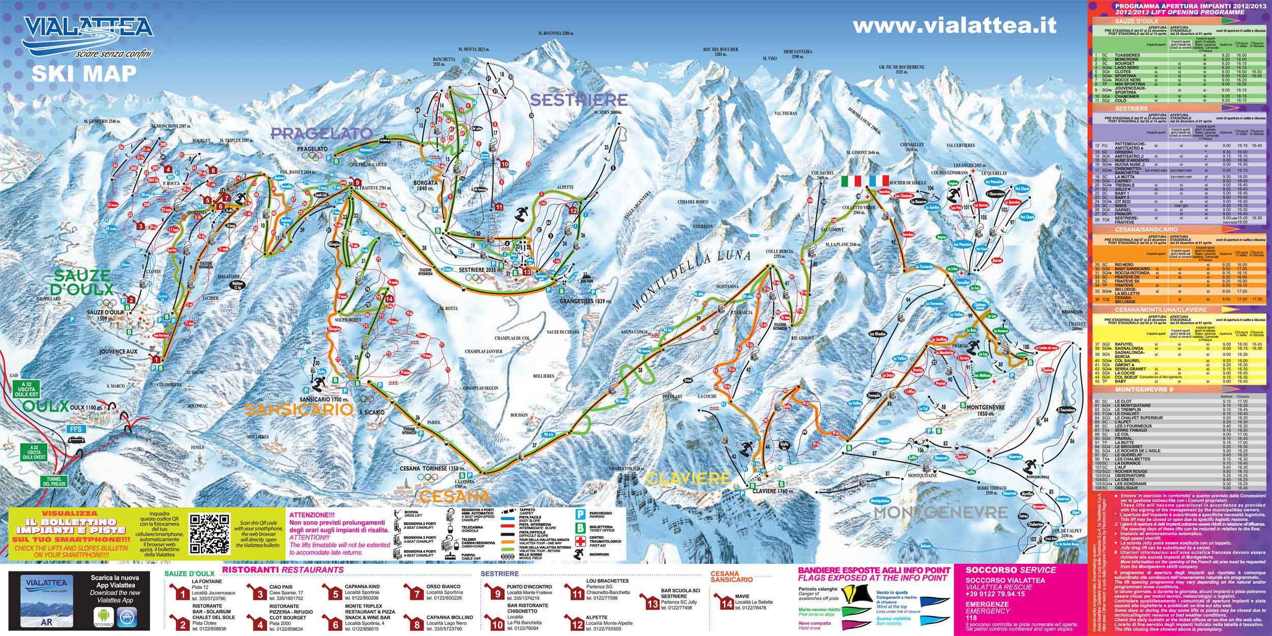 Sauze d'Oulx piste map