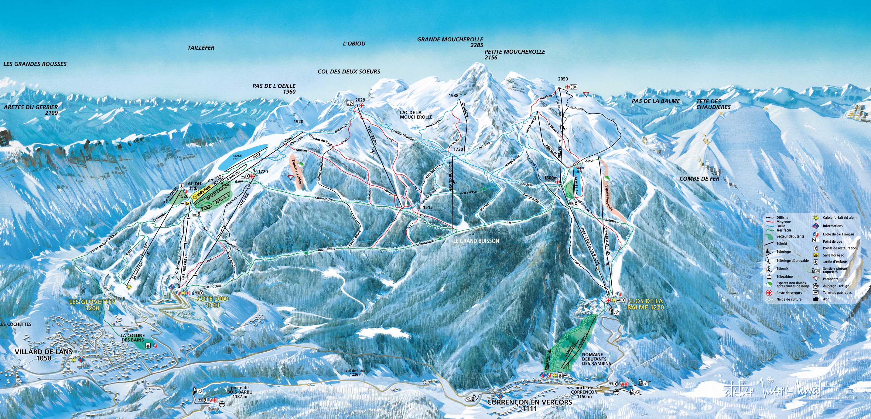 Villard de Lans plan des pistes