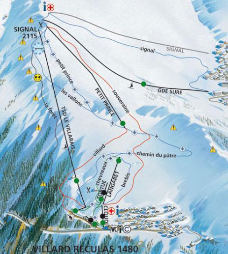 Villard Reculas plan des pistes